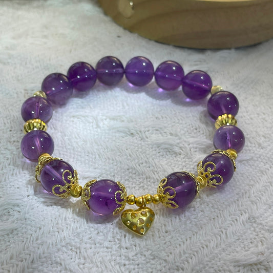 Natural high quality amethyst bracelet, with S925 silver accessories