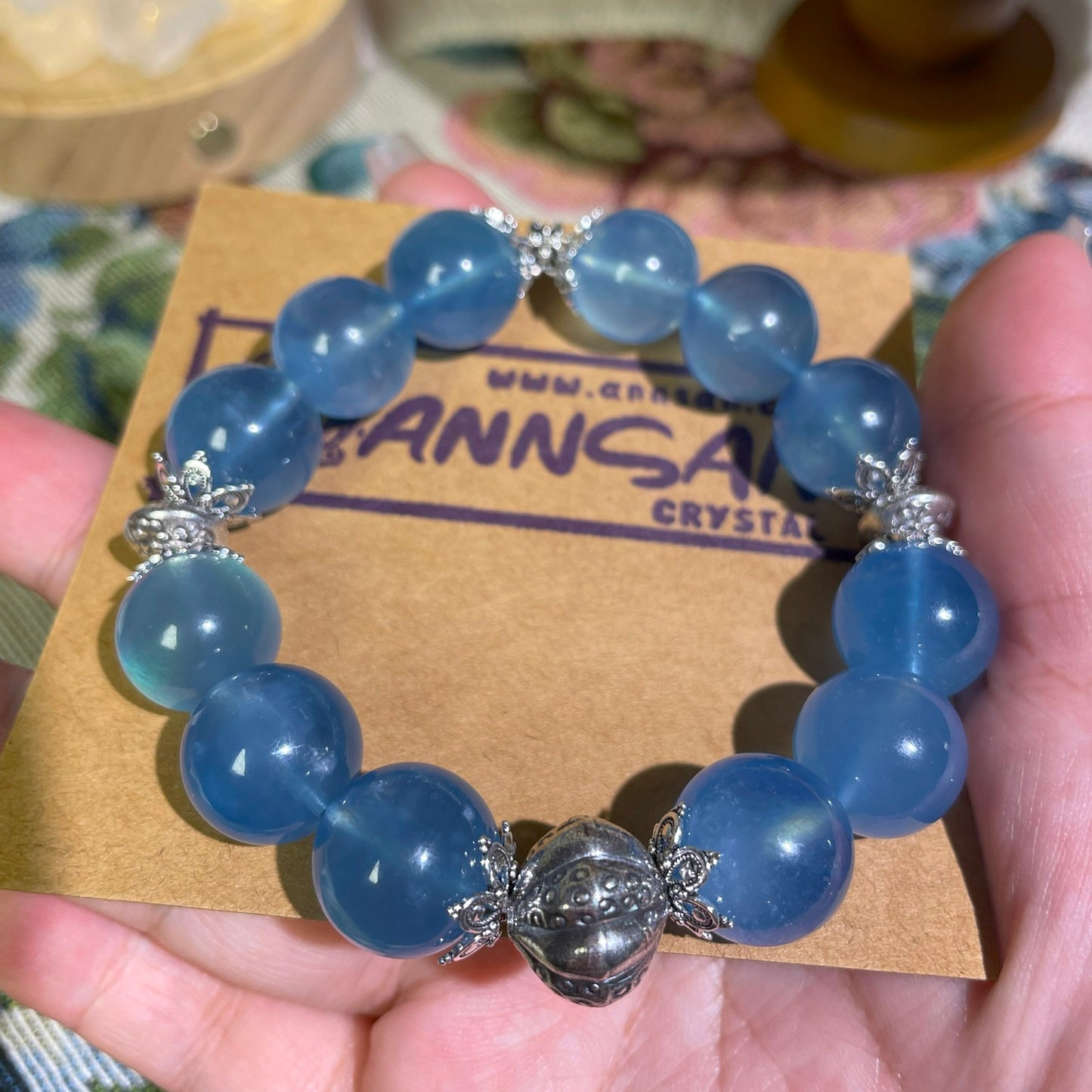 Natural high quality Aquamarine bracelet, with S925 silver accessories