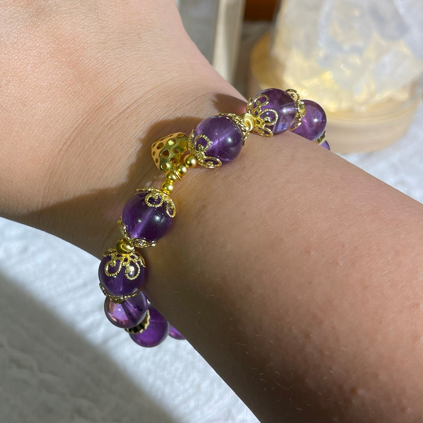 Natural high quality amethyst bracelet, with S925 silver accessories