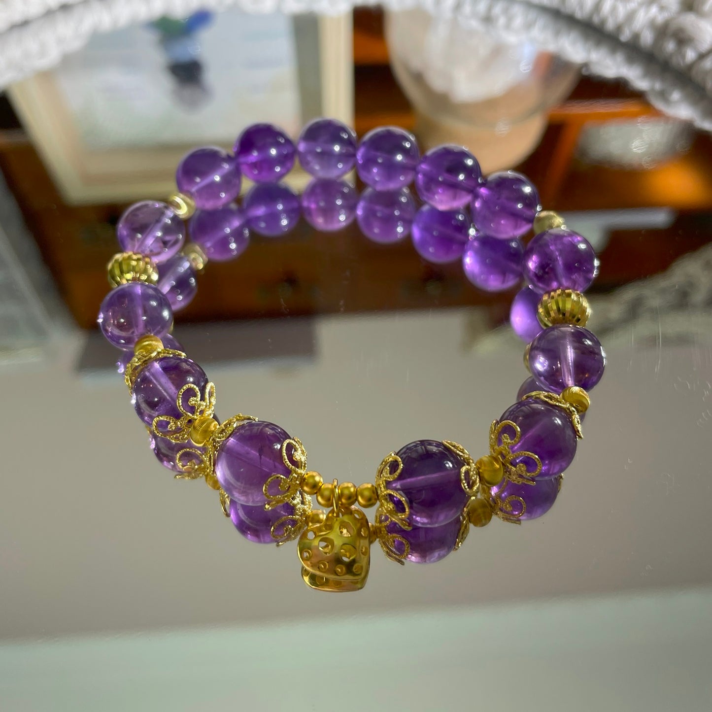 Natural high quality amethyst bracelet, with S925 silver accessories