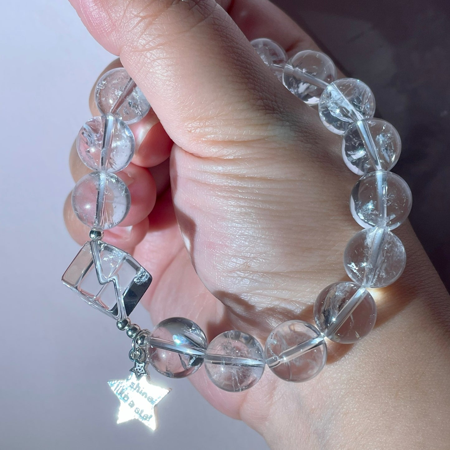 Natural high quality Clear Quartz bracelet, with S925 silver accessories
