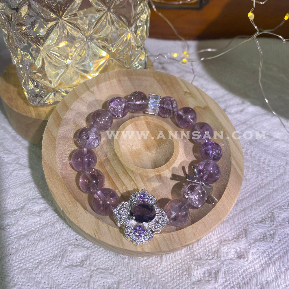 Natural high quality Crystal bracelet for Amethyst, with alloy fittings