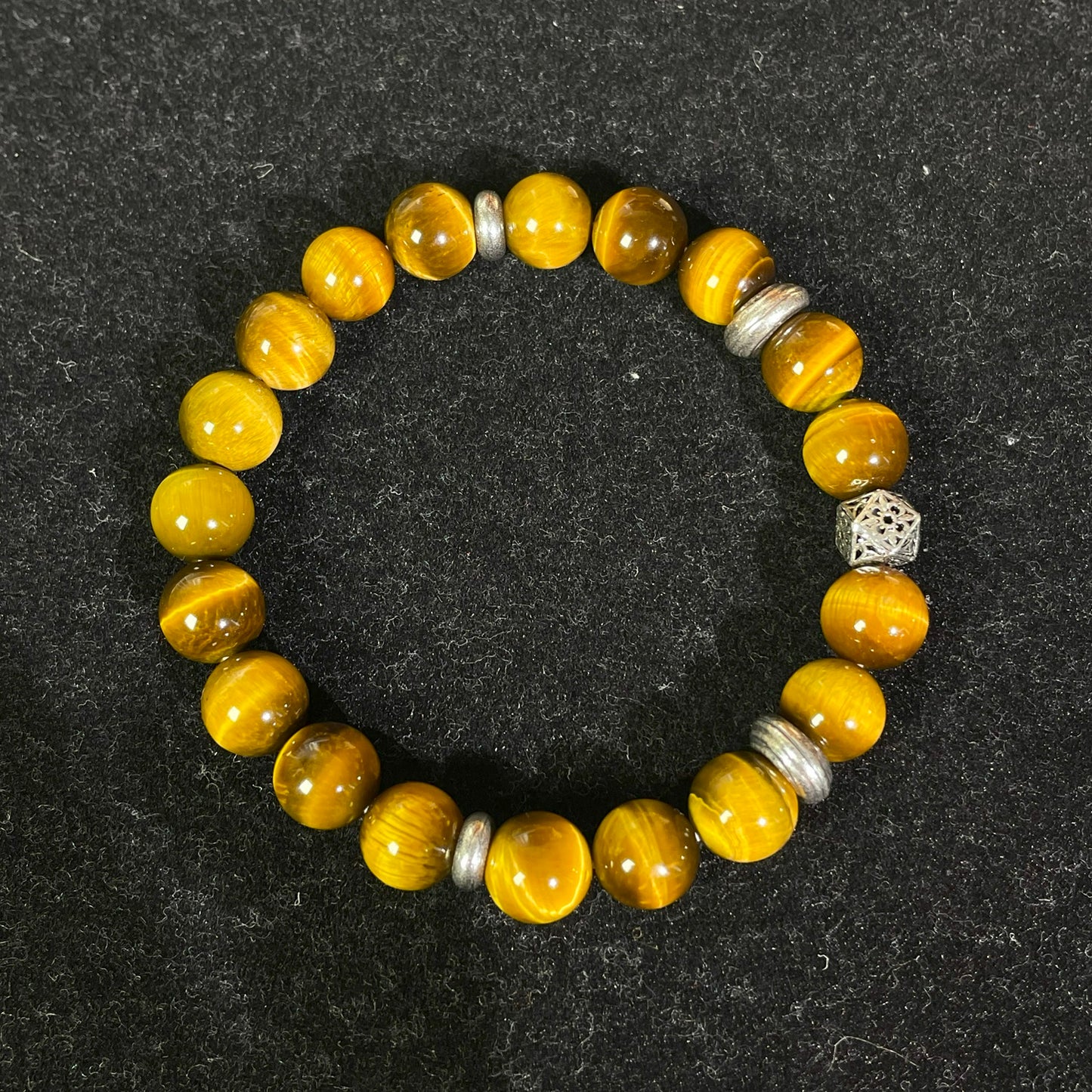 Natural high quality Yellow Tiger's Eye stone bracelet, with S925 silver accessories