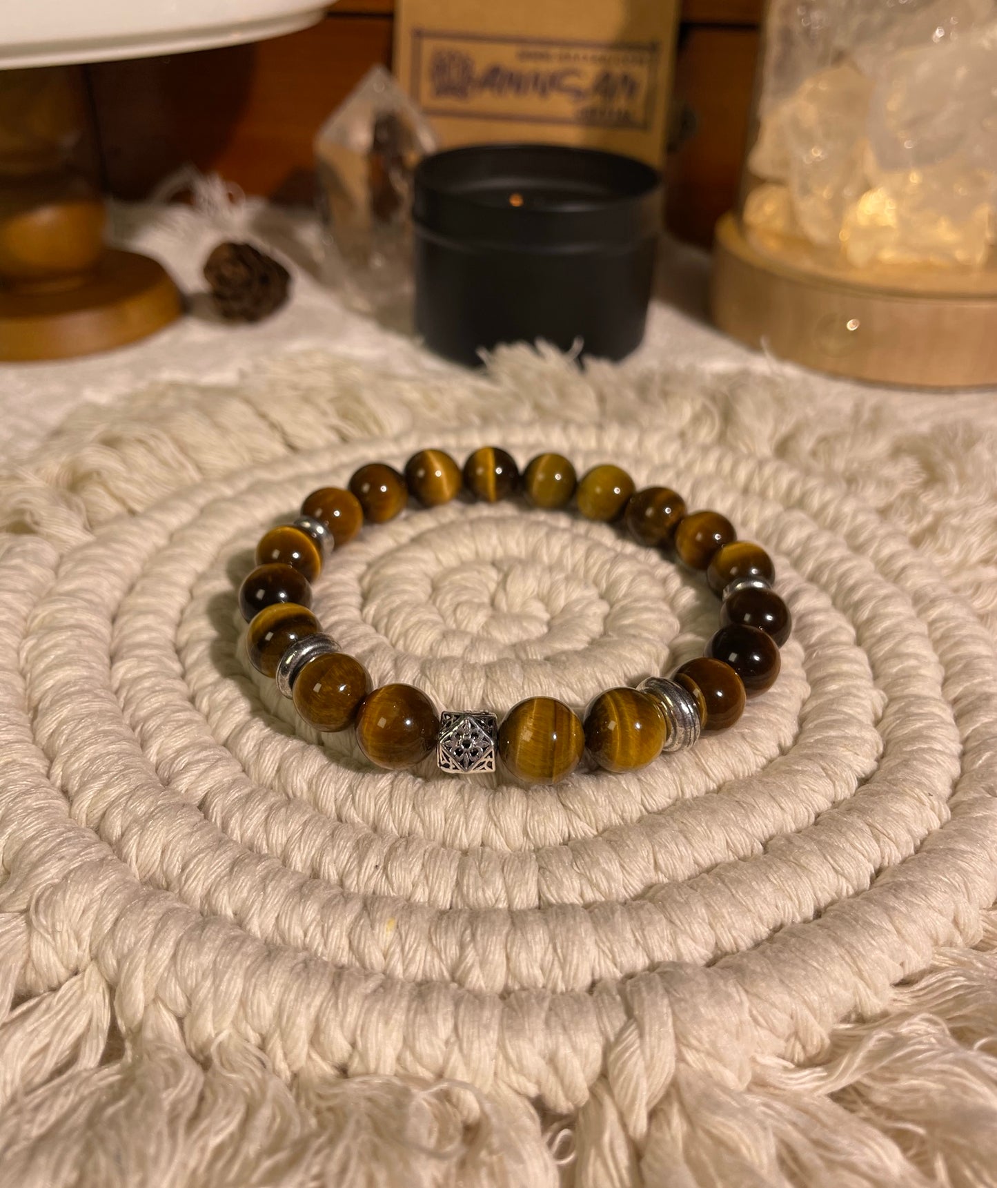 Natural high quality Yellow Tiger's Eye stone bracelet, with S925 silver accessories