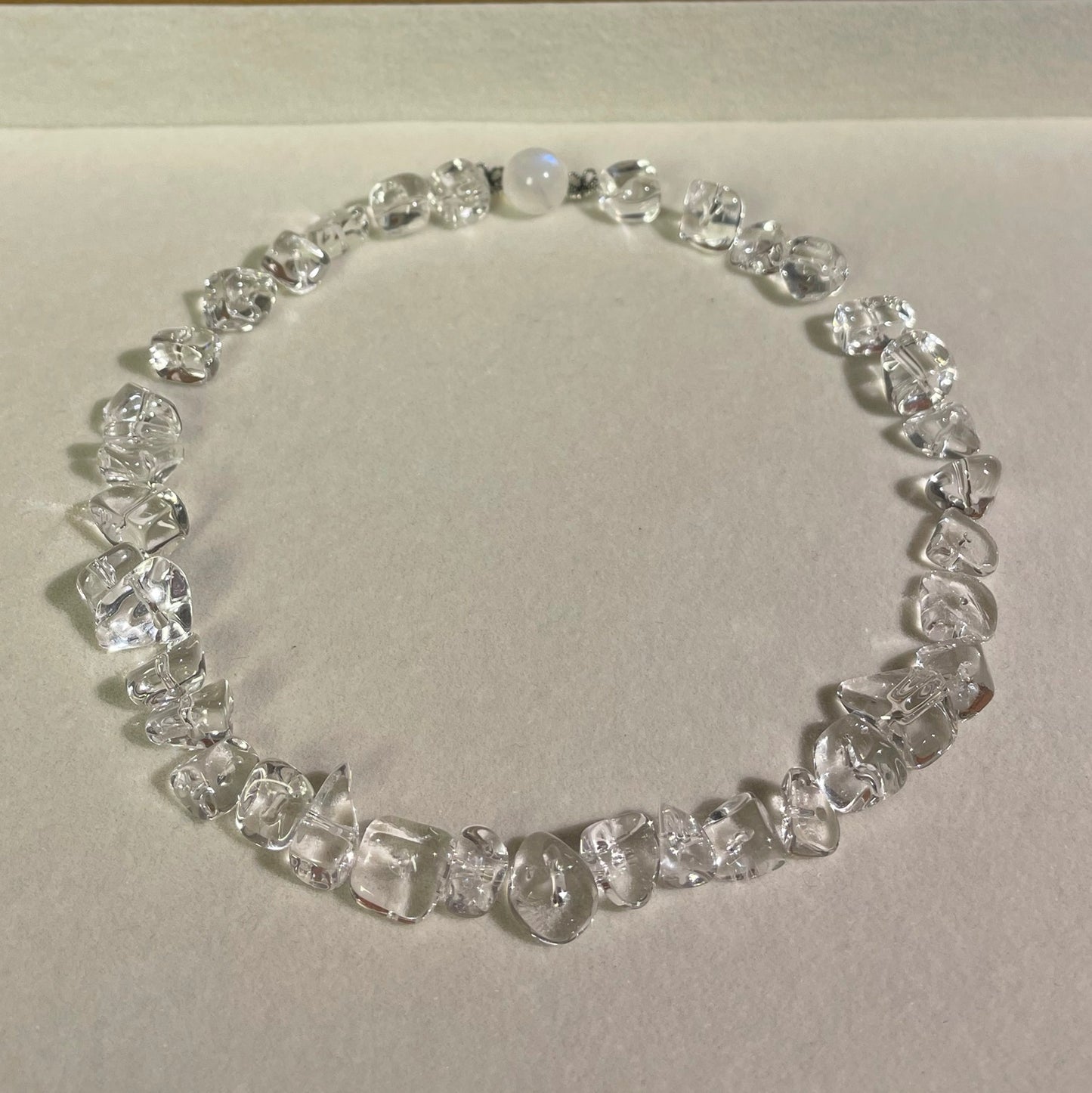 Natural high quality Clear Quartz+Moonstone bracelet, with S925 silver accessories